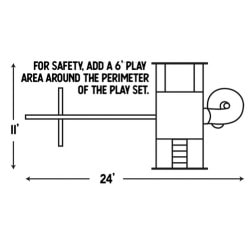 Adventure World Playsets Giggle Junction #GA-44-6 perimeter diagram | texasqualitybuildings.com