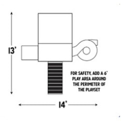 Adventure World Playsets Happy Hideout Series #H68-5 perimeter diagram | texasqualitybuildings.com