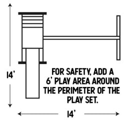 Adventure World Playsets Frolic Zone #FA33-2 perimeter diagram | texasqualitybuildings.com