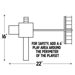Adventure World Playsets Busy Basecamp Series #B55-4 perimeter diagram | texasqualitybuildings.com