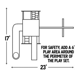 Adventure World Playsets Giggle Junction #GA-55-6 perimeter diagram | texasqualitybuildings.com