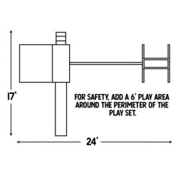 Adventure World Playsets Happy Hideout Series #H68-9 perimeter diagram | texasqualitybuildings.com