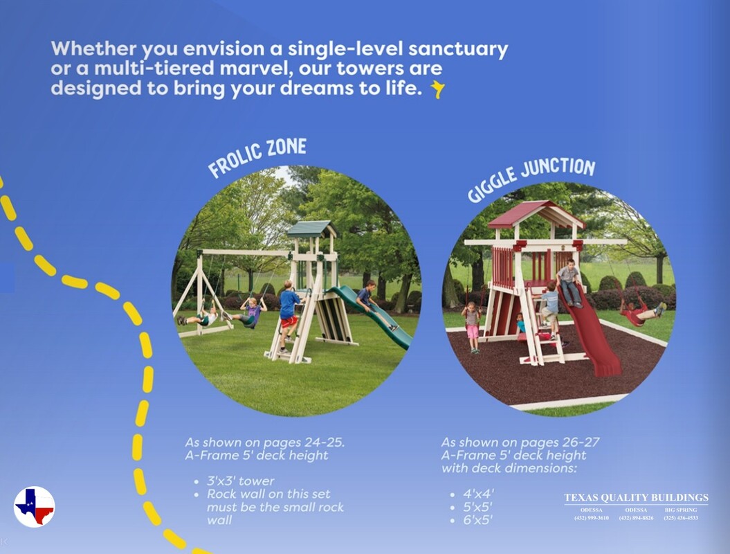 Adventure World Playsets Step 1: Choose Your Tower Unit | texasqualitybuildings.com