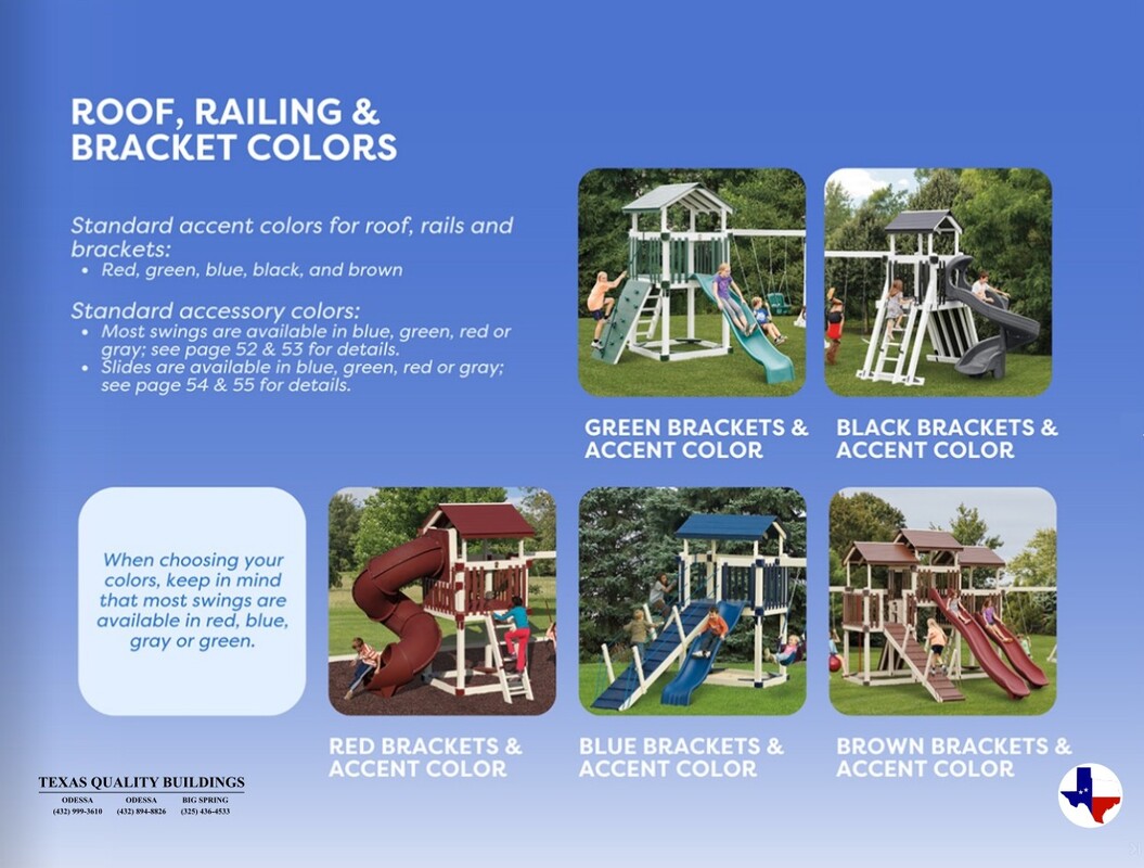 Adventure World Playsets Step 2: Choose Your Colors | texasqualitybuildings.com
